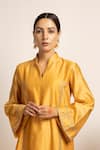 Shop_Rashi Jain_Yellow Chanderi Rehmat Kurta Set _Online_at_Aza_Fashions