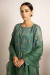 Shop_Rashi Jain_Green Chanderi Zohra Kurta Set _at_Aza_Fashions