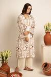 Buy_Rashi Jain_White Chanderi Mehnoor Jacket And Kurta Set _at_Aza_Fashions