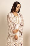 Rashi Jain_White Chanderi Mehnoor Jacket And Kurta Set _Online_at_Aza_Fashions
