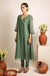 Shop_Rashi Jain_Green Chanderi Phalak Anarkali With Dupatta _at_Aza_Fashions