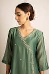 Buy_Rashi Jain_Green Chanderi Phalak Anarkali With Dupatta _Online_at_Aza_Fashions