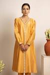Buy_Rashi Jain_Yellow Chanderi Nikat Kurta Set _Online_at_Aza_Fashions