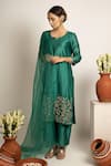 Shop_Rashi Jain_Green Chanderi Zainab Kurta Set _at_Aza_Fashions