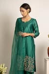 Buy_Rashi Jain_Green Chanderi Zainab Kurta Set _Online_at_Aza_Fashions