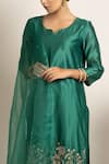 Shop_Rashi Jain_Green Chanderi Zainab Kurta Set _Online_at_Aza_Fashions