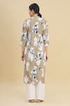 Shop_Nazaakat by Samara Singh_Beige Rayon Printed Kurta And Pant Set For Women_at_Aza_Fashions