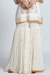 Shop_Sheetal Batra_White Kurta Chanderi Silk Gharara Georgette Round And Set _Online_at_Aza_Fashions