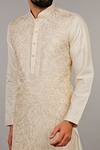 Shop Vanshik Beige Kurta Churidar Cotton Embroidered Set Online at Aza Fashions Shop_Vanshik_Beige Kurta Churidar Cotton Embroidered Set _Online_at_Aza_Fashions