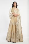 Buy_Abhinav Mishra_Gold Blouse Raw Silk Lehenga Tissue Organza Mirror Embellished Bridal Set _at_Aza_Fashions