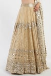 Shop_Abhinav Mishra_Gold Blouse Raw Silk Lehenga Tissue Organza Mirror Embellished Bridal Set _Online_at_Aza_Fashions