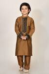 Buy_Arihant Rai Sinha_Brown Cotton, Silk Embroidery Kurta And Pant Set _at_Aza_Fashions