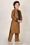 Arihant Rai Sinha_Brown Cotton, Silk Embroidery Kurta And Pant Set _Online_at_Aza_Fashions