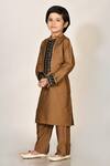 Buy_Arihant Rai Sinha_Brown Cotton, Silk Embroidery Kurta And Pant Set _Online_at_Aza_Fashions