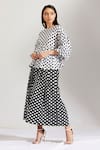 Shop_Label Earthen_Black Cotton Mal Round Polka Dot Print Skirt Set _Online_at_Aza_Fashions