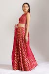 Buy Label Earthen Pink Cotton Mal, Organza Silk V Neck Polka Dot Print Lehenga Set Online at Aza Fashions Buy_Label Earthen_Pink Cotton Mal, Organza Silk V Neck Polka Dot Print Lehenga Set _Online_at_Aza_Fashions