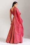 Shop Label Earthen Pink Cotton Mal, Organza Silk V Neck Polka Dot Print Lehenga Set at Aza Fashions Shop_Label Earthen_Pink Cotton Mal, Organza Silk V Neck Polka Dot Print Lehenga Set _at_Aza_Fashions