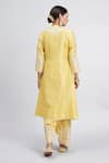 Shop_Sheetal Batra_Yellow Kurta Chanderi  Salwar Bamber Satin Dupatta Kaina Set _at_Aza_Fashions