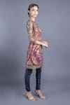 Abhishek Gupta_Purple Cotton Satin Lining Shantoon Embroidery Round Tunic Set  _Online_at_Aza_Fashions