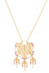 Zariin Gold Plated Bead Cutwork Pendant Necklace Online at Aza Fashions Zariin_Gold Plated Bead Cutwork Pendant Necklace _Online_at_Aza_Fashions