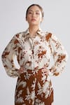 Buy_KoAi_White Silk Floral Print Shirt _at_Aza_Fashions