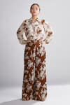 Shop_KoAi_White Silk Floral Print Shirt _at_Aza_Fashions