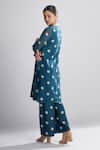 Shop_KoAi_Green Chanderi Silk Polka Dot Pant _at_Aza_Fashions