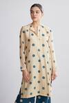 Buy_Koai_White Chanderi Silk Polka Dot Kurta _at_Aza_Fashions