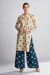 Shop_Koai_White Chanderi Silk Polka Dot Kurta _at_Aza_Fashions