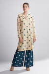 Koai_White Chanderi Silk Polka Dot Kurta _Online_at_Aza_Fashions