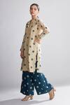 Shop_Koai_White Chanderi Silk Polka Dot Kurta _Online_at_Aza_Fashions