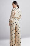Shop_Koai_White Chanderi Silk Polka Dot Pant For Kids_at_Aza_Fashions