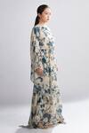 Shop_Koai_White Chiffon Floral Print Kaftan_at_Aza_Fashions