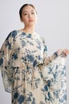 Shop_Koai_White Chiffon Floral Print Kaftan_Online_at_Aza_Fashions