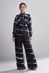 KoAi_Black Silk Shibori Top _Online_at_Aza_Fashions