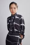 Buy_KoAi_Black Silk Shibori Top _Online_at_Aza_Fashions