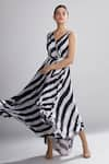 Buy_KoAi_White Silk Striped Maxi Dress _at_Aza_Fashions