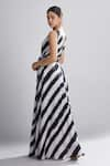 Shop_KoAi_White Silk Striped Maxi Dress _at_Aza_Fashions