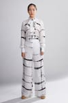 KoAi_White Cotton Silk Shibori Bow Top _Online_at_Aza_Fashions