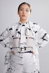 Shop_KoAi_White Cotton Silk Shibori Bow Top _Online_at_Aza_Fashions