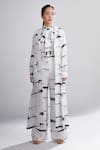 Buy_KoAi_White Cotton Silk Shibori Long Jacket _at_Aza_Fashions