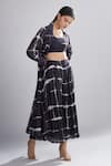 Shop_Koai_Black Chanderi Silk Shibori Skirt _at_Aza_Fashions
