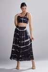 Buy_Koai_Black Chanderi Silk Shibori Skirt _at_Aza_Fashions