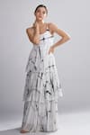 Buy_KoAi_White Chiffon Shibori Layered Maxi Dress_Online_at_Aza_Fashions
