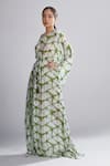 Buy_KoAi_White Chiffon Shibori Kaftan _Online_at_Aza_Fashions