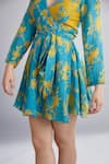 Shop_KoAi_Blue Chanderi Silk Wrap Dress _Online_at_Aza_Fashions