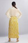 Shop_Koai_White Georgette Geometric Print Crinkled Skirt _at_Aza_Fashions