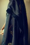 Shop_Shorshe Clothing_Blue Embroidered Chanderi Stole _at_Aza_Fashions