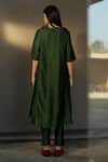 Shorshe Clothing_Green Chanderi Cowl Kurta And Pant Set _Online_at_Aza_Fashions