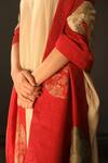 Buy_Shorshe Clothing_Red Silk Brocade Stole _Online_at_Aza_Fashions